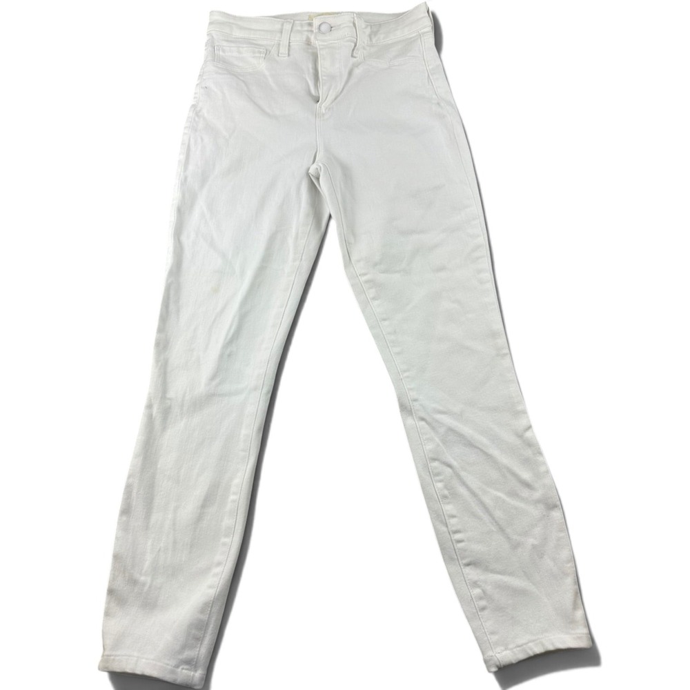 LAgence Jeans Women 25 White Margot Skinny Denim High Rise USA Made Resortwear